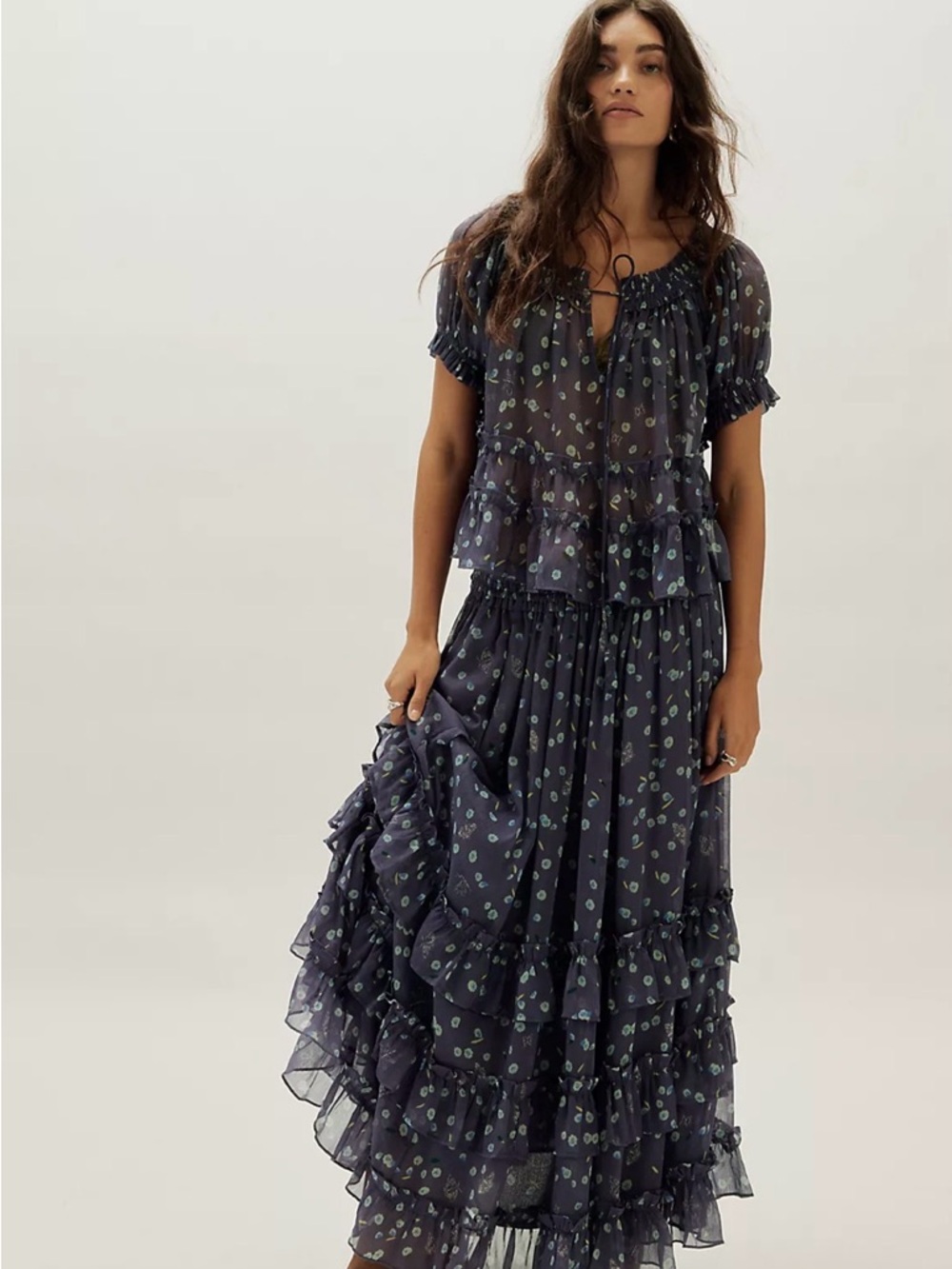 Free People Morning Mist Maxi Skirt Set 🔥 Size S Oversized Beautiful 🤩